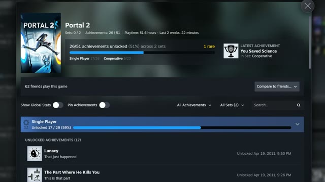 Steam Achievement Sets beta splits DLC from completion totals
